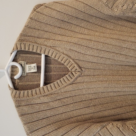 LL Bean Sweater Winter Beige V-Neck Mens XXL - Picture 2 of 11